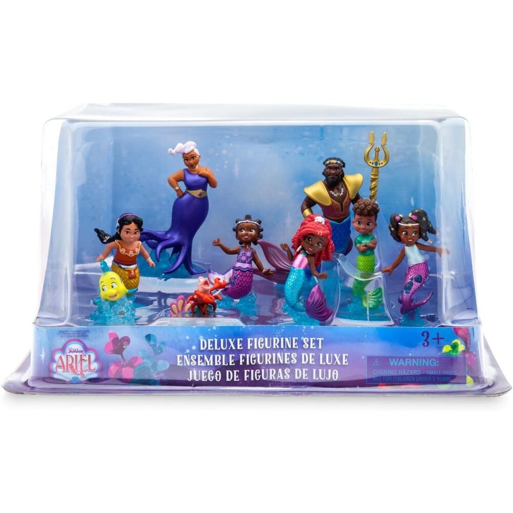 Disney Store Official Junior's Ariel Deluxe Figure Set  9pc  Mini Figurine NWT